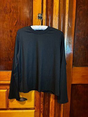 Women's Black Ribbed Long Sleeve Top Size XXL Brand New